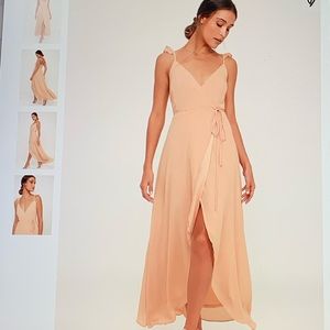 Blush Pink High-Low Wrap Dress